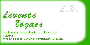 levente bogacs business card